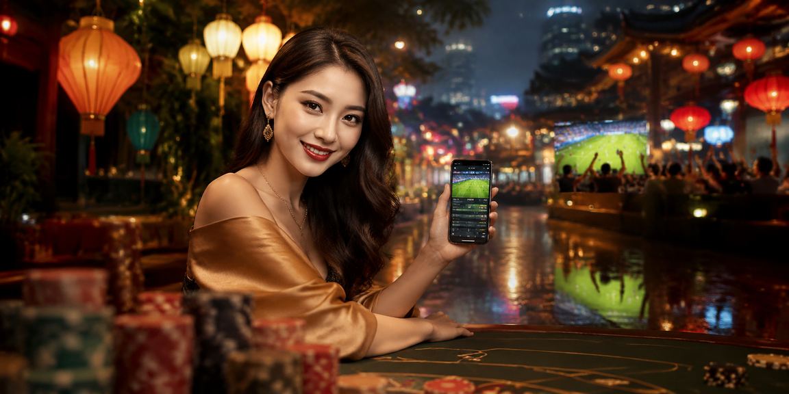 Người chơi dùng điện thoại tham gia casino tại chợ đêm Huế